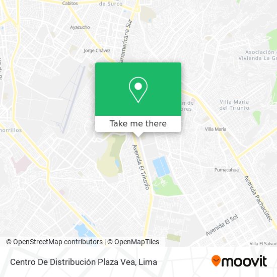 Mapa de Centro De Distribución Plaza Vea