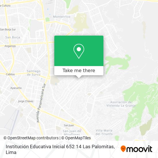Mapa de Institución Educativa Inicial 652 14 Las Palomitas