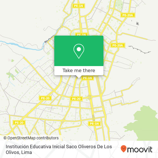 Mapa de Institución Educativa Inicial Saco Oliveros De Los Olivos