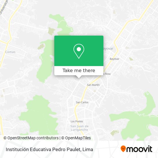 Mapa de Institución Educativa Pedro Paulet