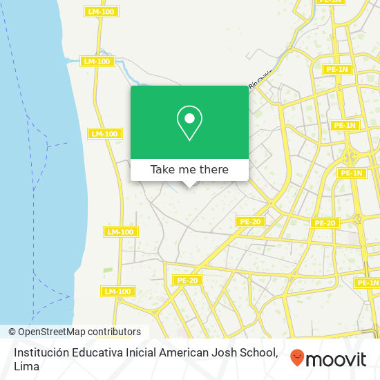 Institución Educativa Inicial American Josh School map