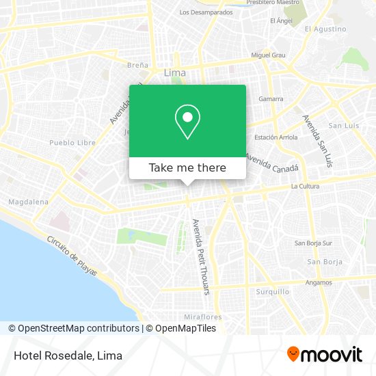 Mapa de Hotel Rosedale