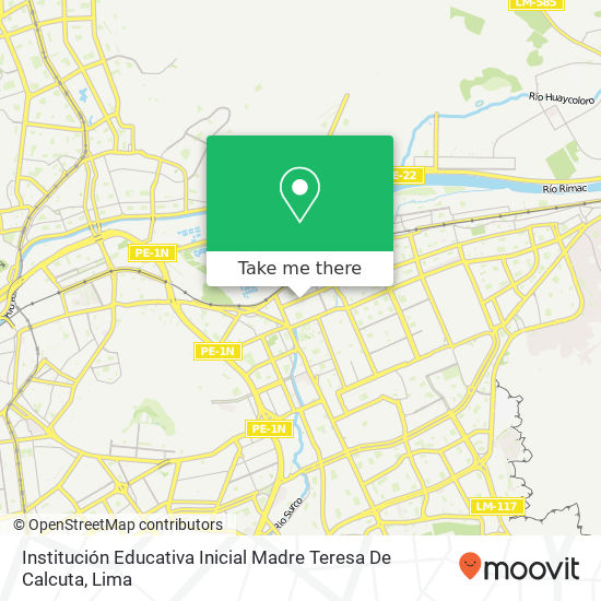 Mapa de Institución Educativa Inicial Madre Teresa De Calcuta