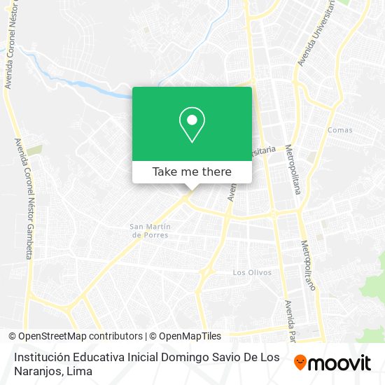 Mapa de Institución Educativa Inicial Domingo Savio De Los Naranjos