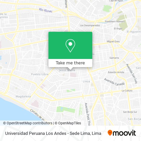 Universidad Peruana Los Andes - Sede Lima map