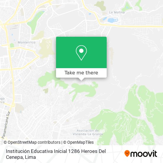 Mapa de Institución Educativa Inicial 1286 Heroes Del Cenepa