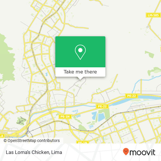 Mapa de Las Loma's Chicken