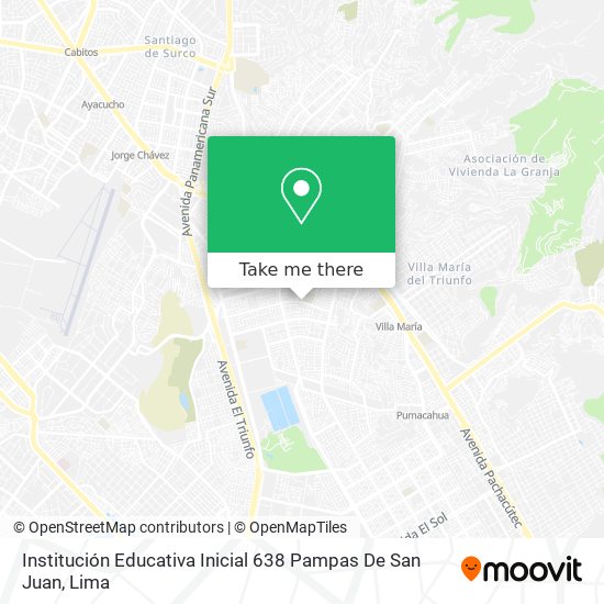 Mapa de Institución Educativa Inicial 638 Pampas De San Juan