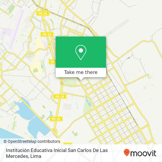 Mapa de Institución Educativa Inicial San Carlos De Las Mercedes