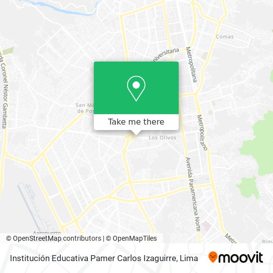 Mapa de Institución Educativa Pamer Carlos Izaguirre