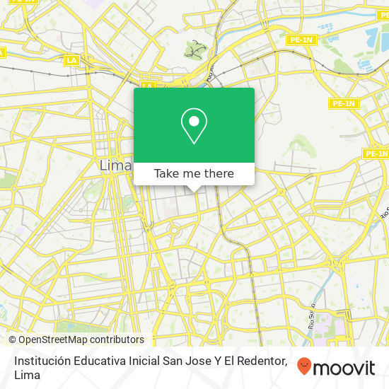 Mapa de Institución Educativa Inicial San Jose Y El Redentor