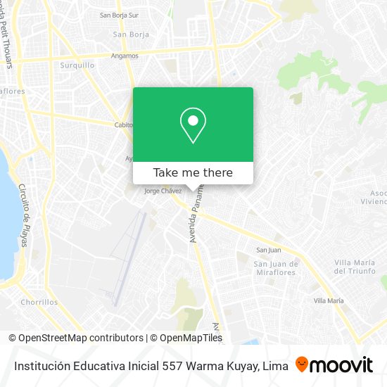 Mapa de Institución Educativa Inicial 557 Warma Kuyay
