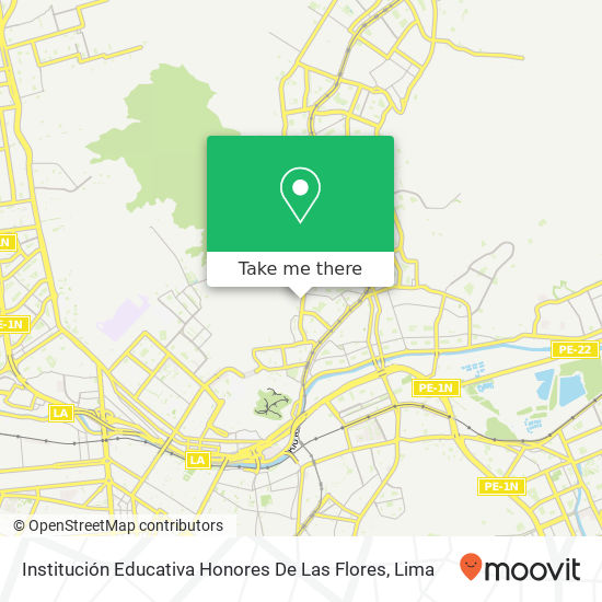 Mapa de Institución Educativa Honores De Las Flores