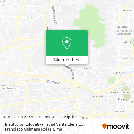 Mapa de Institución Educativa Inicial Santa Elena Ex - Francisco Quintana Rojas