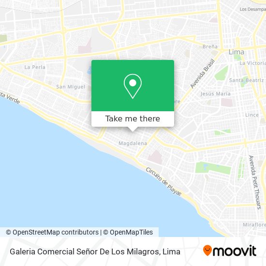 Mapa de Galeria Comercial Señor De Los Milagros