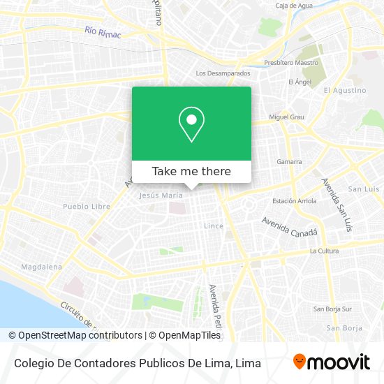 Colegio De Contadores Publicos De Lima map