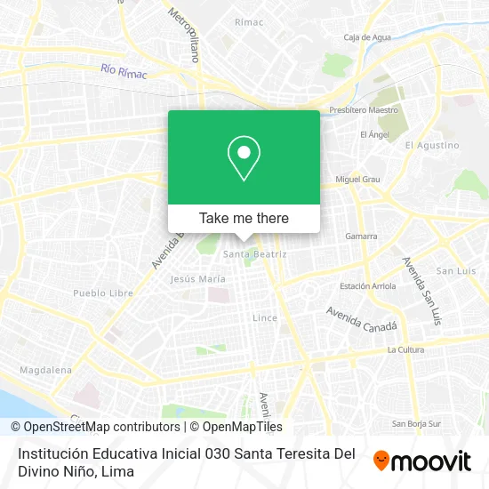Mapa de Institución Educativa Inicial 030 Santa Teresita Del Divino Niño
