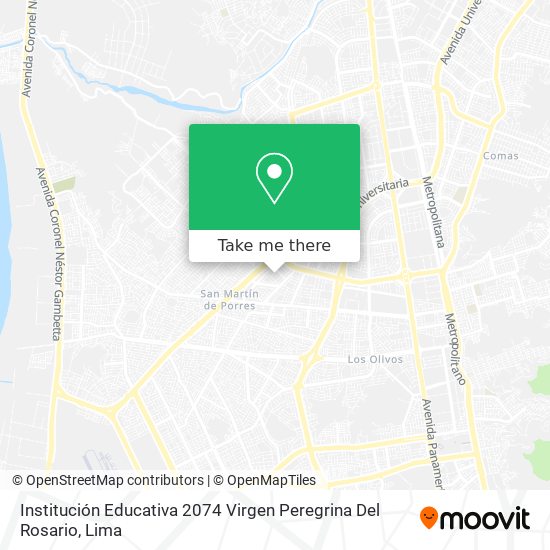 Mapa de Institución Educativa 2074 Virgen Peregrina Del Rosario