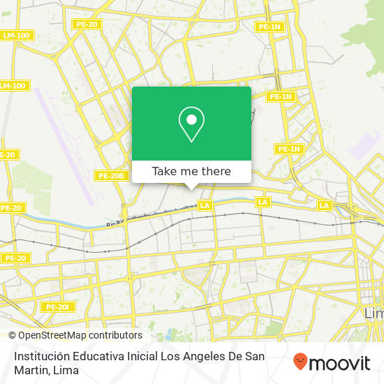 Mapa de Institución Educativa Inicial Los Angeles De San Martin