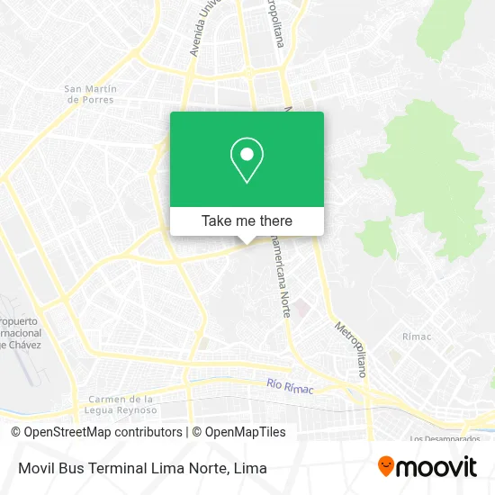 Movil Bus Terminal Lima Norte map
