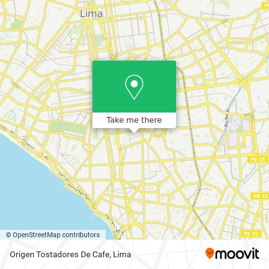 Origen Tostadores De Cafe map