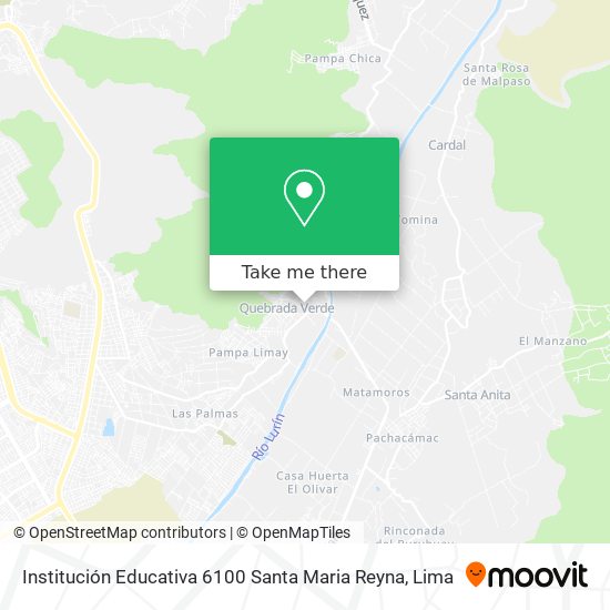 Mapa de Institución Educativa 6100 Santa Maria Reyna