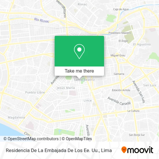 Residencia De La Embajada De Los Ee. Uu. map