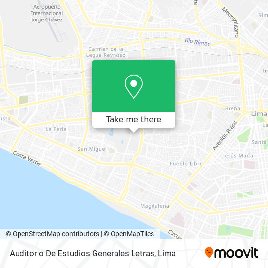 Auditorio De Estudios Generales Letras map