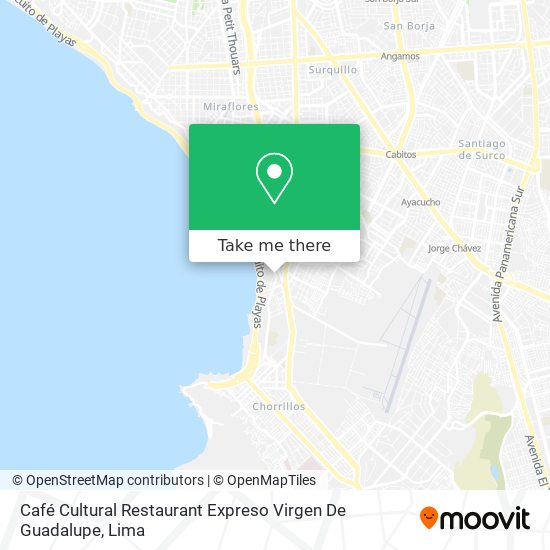 Café Cultural Restaurant Expreso Virgen De Guadalupe map