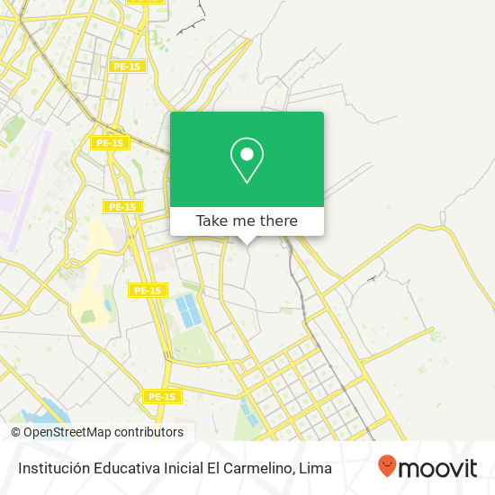 Mapa de Institución Educativa Inicial El Carmelino