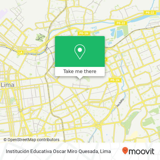 Institución Educativa Oscar Miro Quesada map