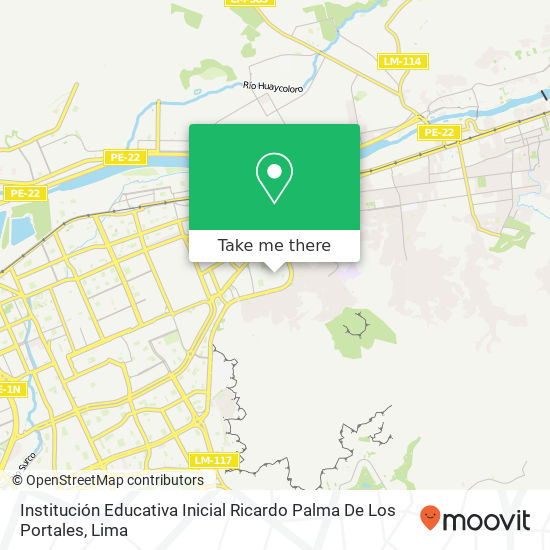 Mapa de Institución Educativa Inicial Ricardo Palma De Los Portales