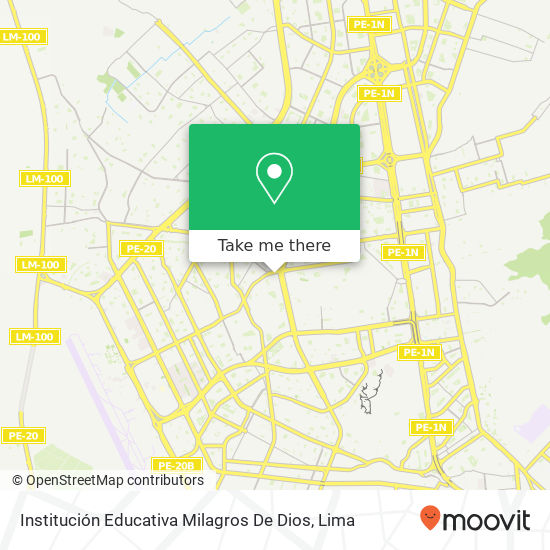 Mapa de Institución Educativa Milagros De Dios