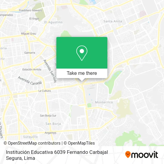 Mapa de Institución Educativa 6039 Fernando Carbajal Segura