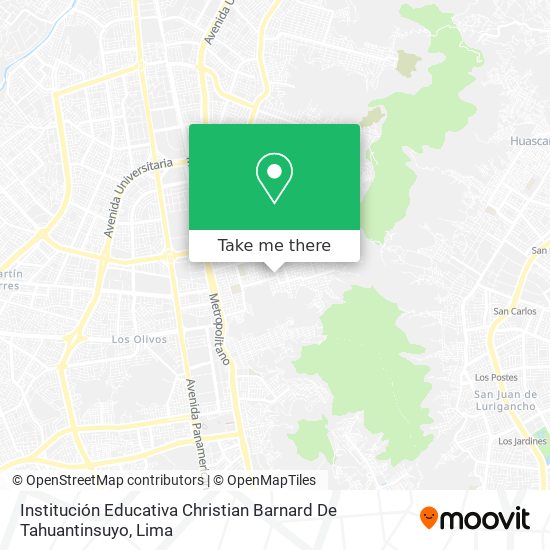 Institución Educativa Christian Barnard De Tahuantinsuyo map