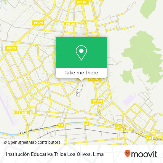 Mapa de Institución Educativa Trilce Los Olivos