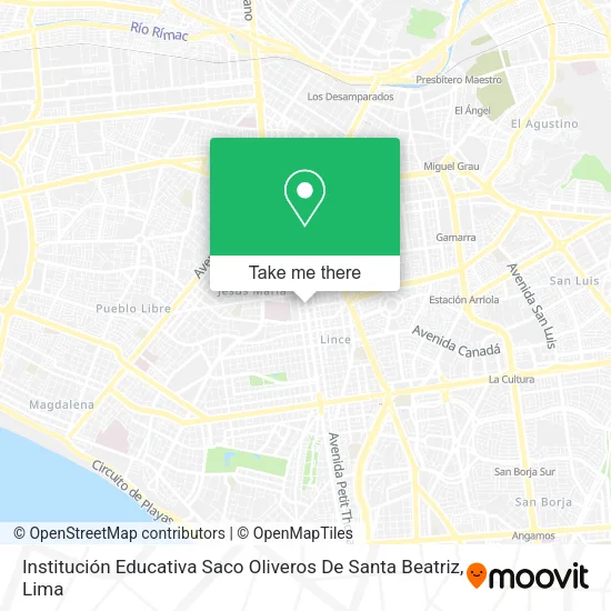 Mapa de Institución Educativa Saco Oliveros De Santa Beatriz