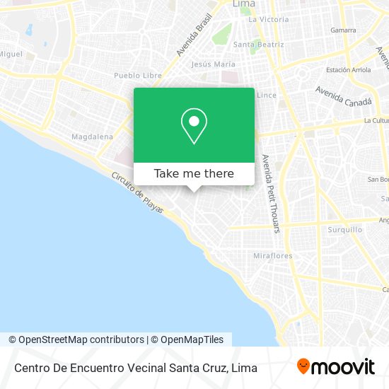 Mapa de Centro De Encuentro Vecinal Santa Cruz