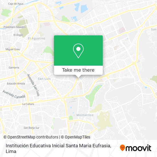 Mapa de Institución Educativa Inicial Santa Maria Eufrasia