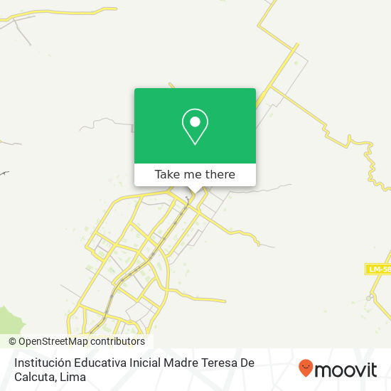 Mapa de Institución Educativa Inicial Madre Teresa De Calcuta