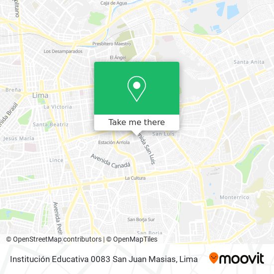 Mapa de Institución Educativa 0083 San Juan Masias