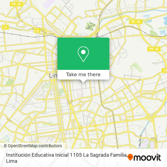 Mapa de Institución Educativa Inicial 1105 La Sagrada Familia