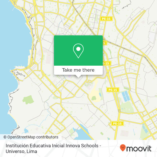 Mapa de Institución Educativa Inicial Innova Schools - Universo