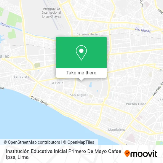 Mapa de Institución Educativa Inicial Primero De Mayo Cafae Ipss