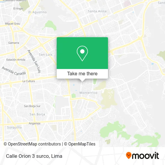 Mapa de Calle Orion 3  surco