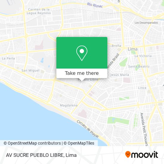 Mapa de AV   SUCRE   PUEBLO LIBRE