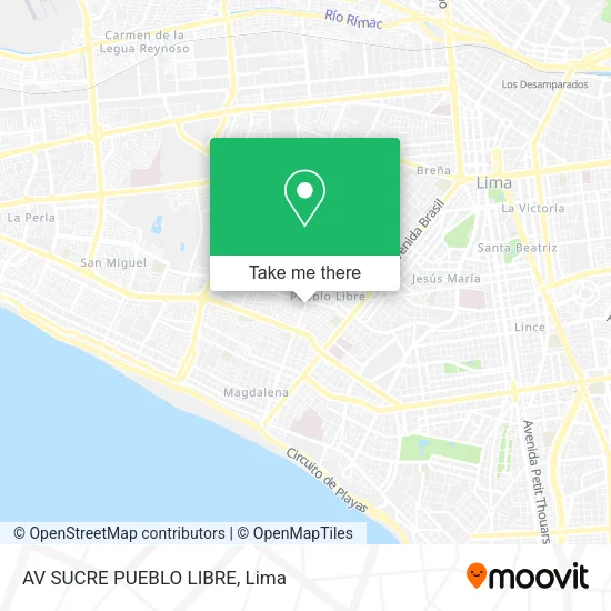 Mapa de AV   SUCRE   PUEBLO LIBRE