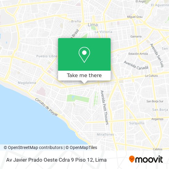 Av  Javier Prado Oeste Cdra 9 Piso 12 map