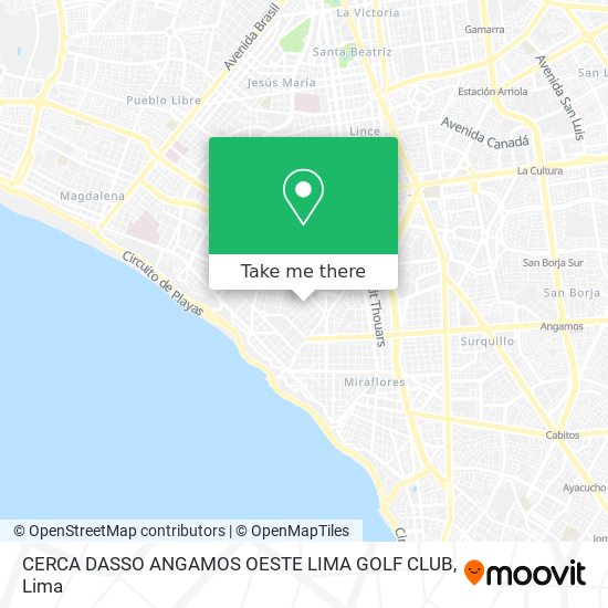 Mapa de CERCA DASSO  ANGAMOS OESTE  LIMA GOLF CLUB