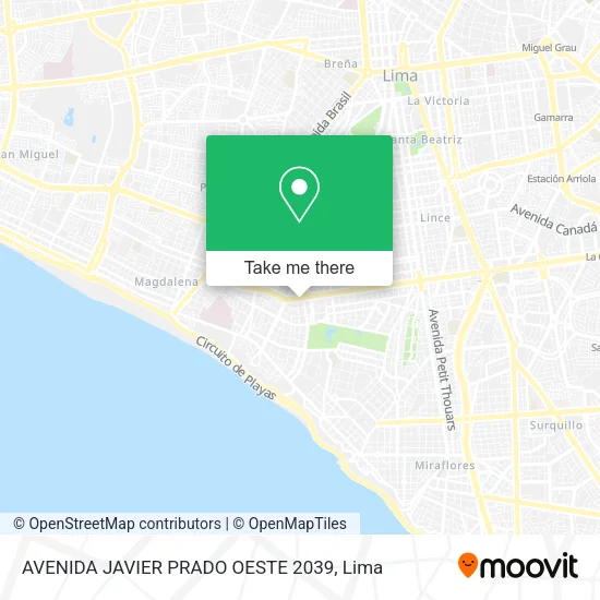 Mapa de AVENIDA JAVIER PRADO OESTE 2039